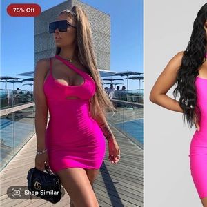 Sexy neon pink dress